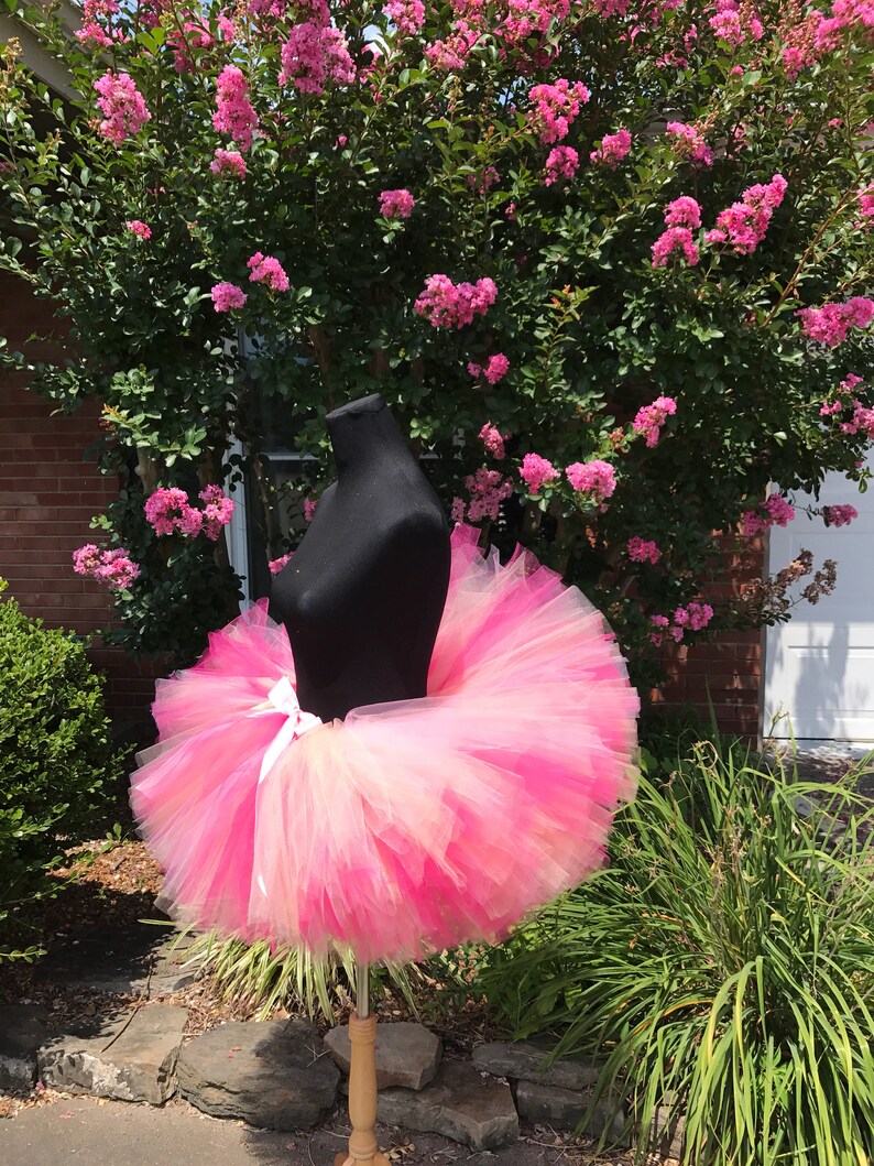 Pink, peach and fuchsia Tutu, Adult cake smash tutus, Adult tutu, Multi pink adult tutu, Adult tutus for waist up 35 up to 45 image 5