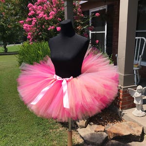 Pink, peach and fuchsia Tutu, Adult cake smash tutus, Adult tutu, Multi pink adult tutu, Adult tutus for waist up 35 up to 45 image 4
