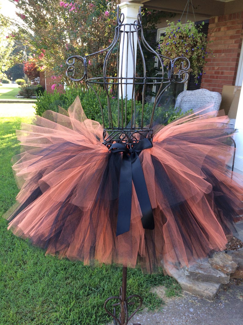 adult orange and black tutu