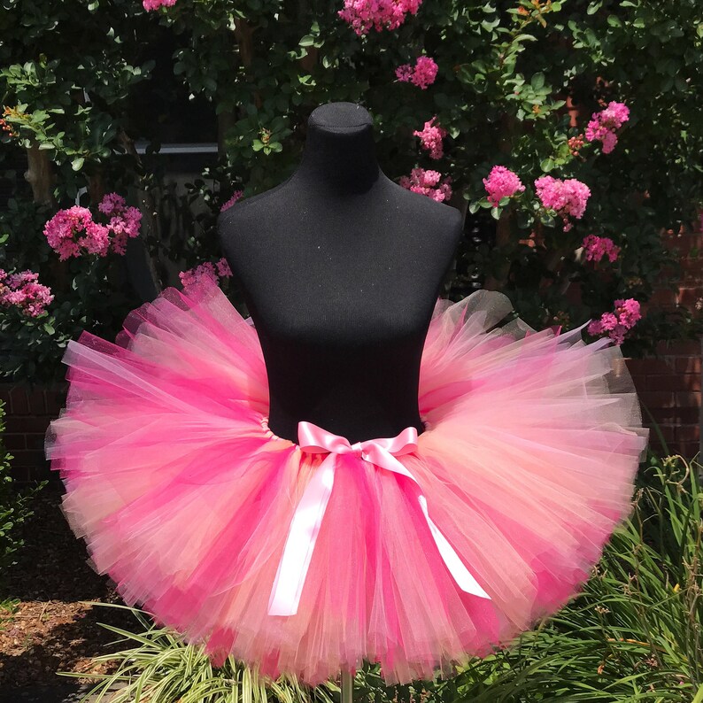 Pink, peach and fuchsia Tutu, Adult cake smash tutus, Adult tutu, Multi pink adult tutu, Adult tutus for waist up 35 up to 45 image 1