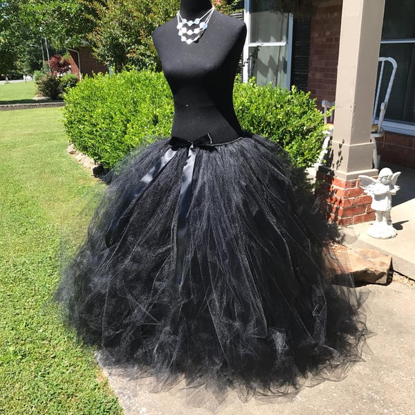 Solid Black Bridal Tutu, Maternity Tutu, Adult Tutu Skirt, Adult Cake Smash Tutu, Bachelorette Tutus, Black Adult Tutu, Long black tutu