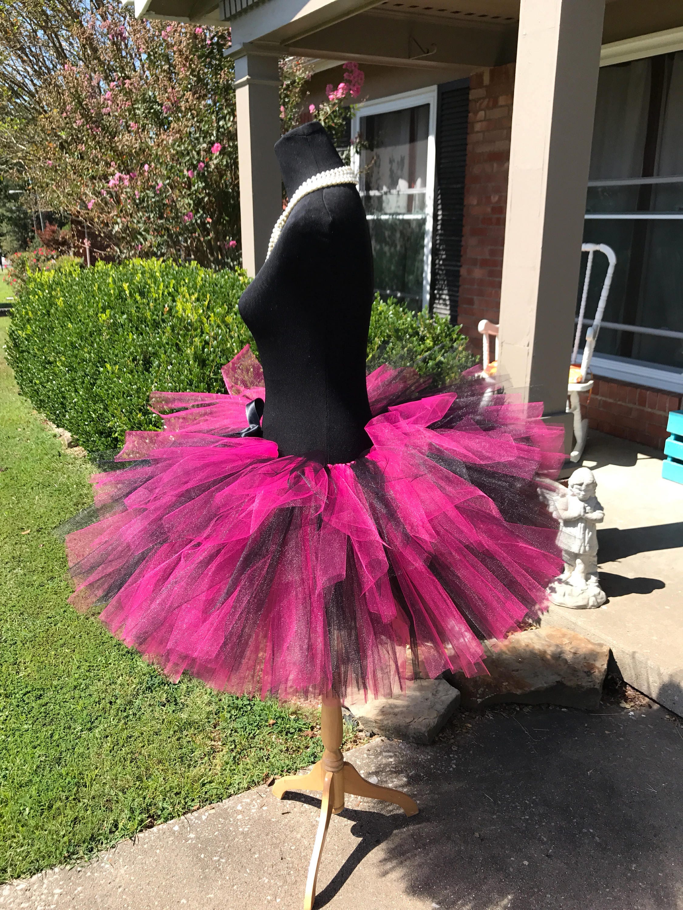 Fuchsia and Black Adult Tutu Bridal Tutu Bachelorette Tutu | Etsy
