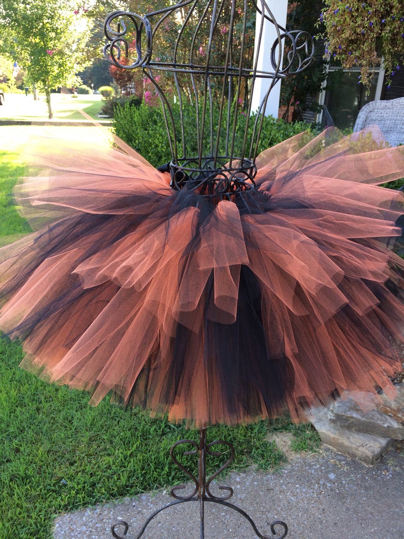 adult orange and black tutu