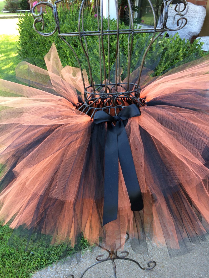 adult orange and black tutu