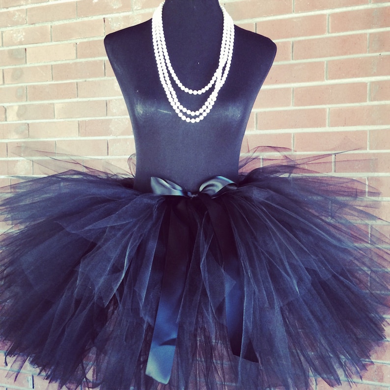 Solid Black Adult Tutu, Bridal Tutu, Bachelorette Tutu, Adult Tulle Skirt ,Adult Cake Smash Tutu, Bridesmaid Tutus for waist up to 34 1/2' 