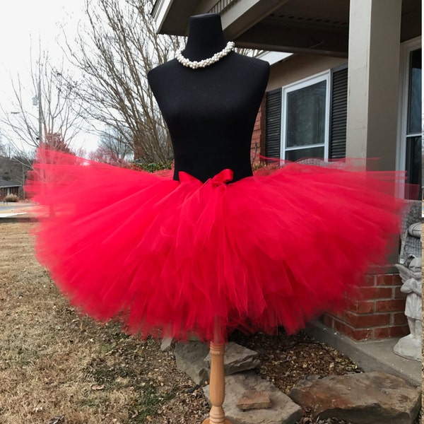 Red Adult Tutu, Maternity Tutu, Adult Tutu Skirt, Adult Cake Smash Tutu, Bachelorette Tutus, Mommy and Me tutus for waist up to 34 1/2"