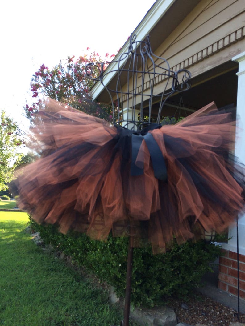 adult orange and black tutu