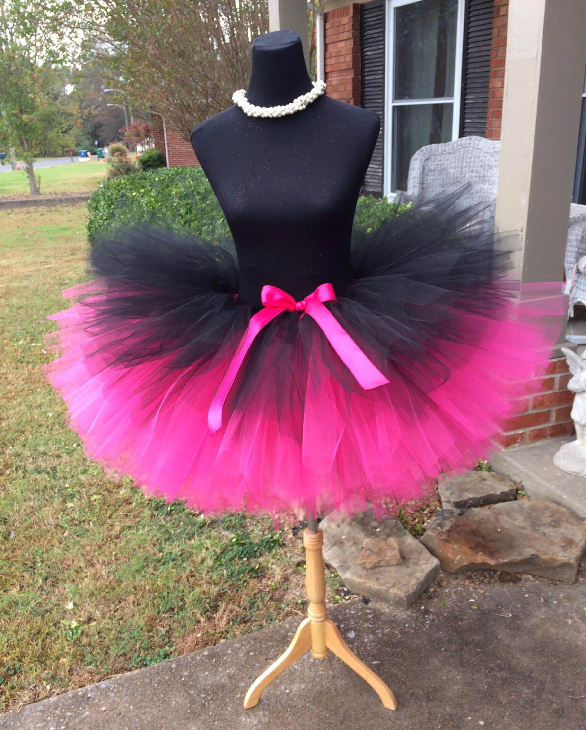 Rainbow Tutu Plus Size Tutus Pink Adult Tutu In Fuchsia W/ Black