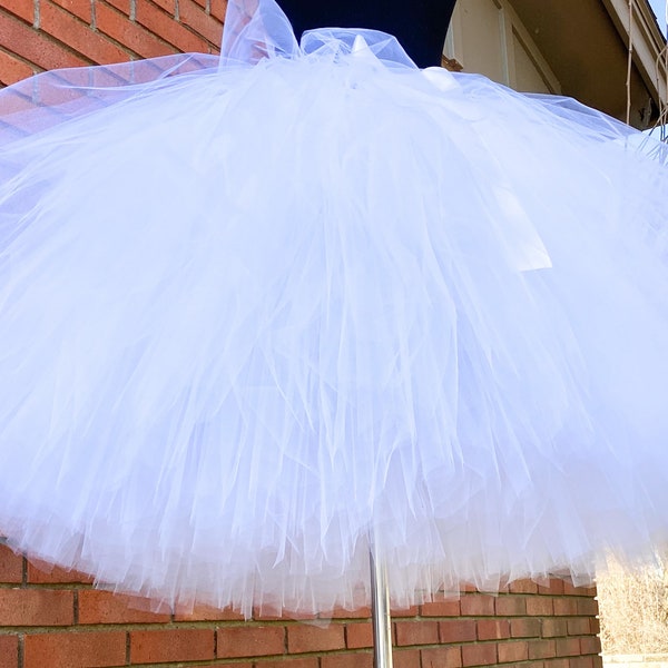 Adult tutu, adult white tutus, Solid White 2 tier Bridal Tutu for waist up to 34 1/2", bridal tutus, bachelorette tutus