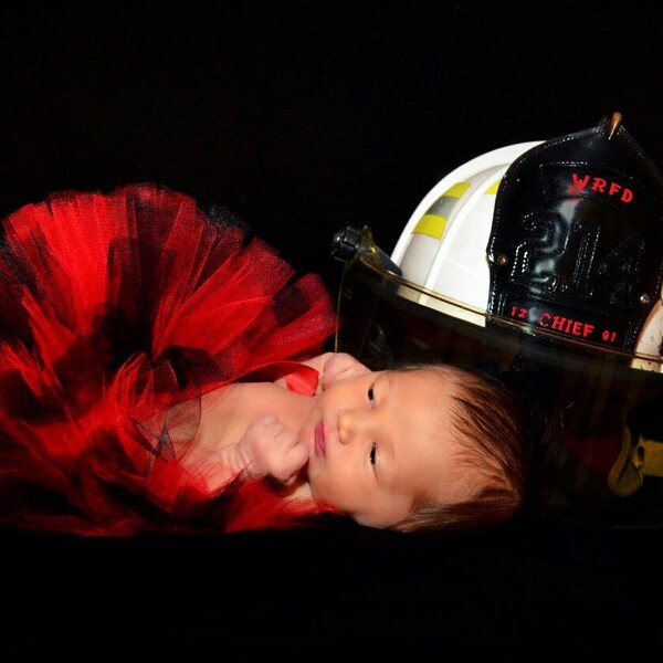 Red and black tutu, The fireman's tutu, newborn tutus, birthday tutus, cake smash tutus, toddler tutus, full tutus, first birthday tutus