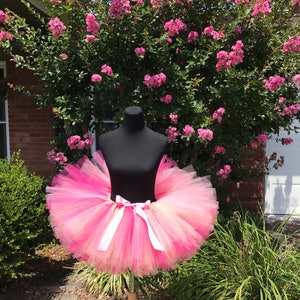 Pink, peach and fuchsia Tutu, Adult cake smash tutus, Adult tutu, Multi pink adult tutu, Adult tutus for waist up 35 up to 45 image 9