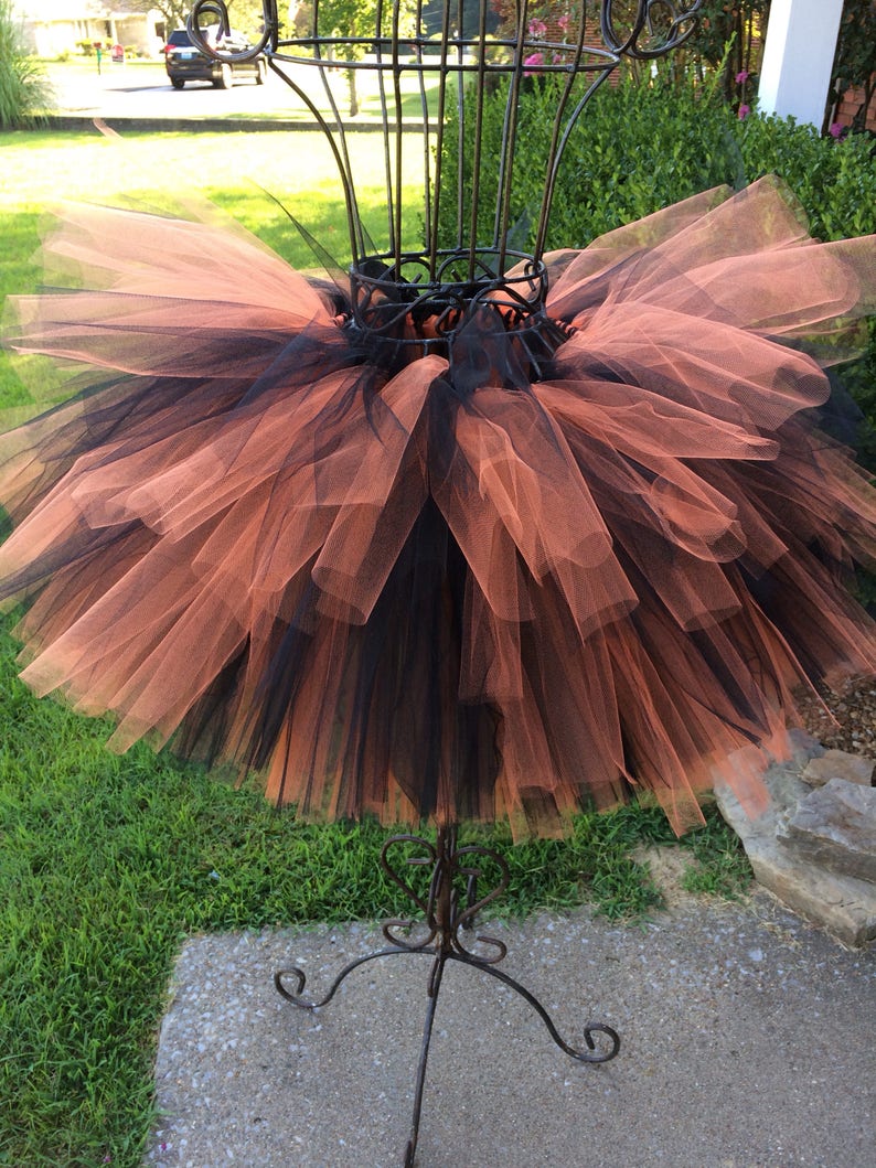 adult orange and black tutu
