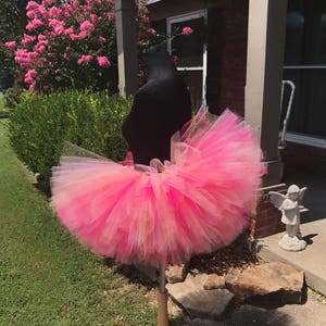 Pink, peach and fuchsia Tutu, Adult cake smash tutus, Adult tutu, Multi pink adult tutu, Adult tutus for waist up 35 up to 45 image 8