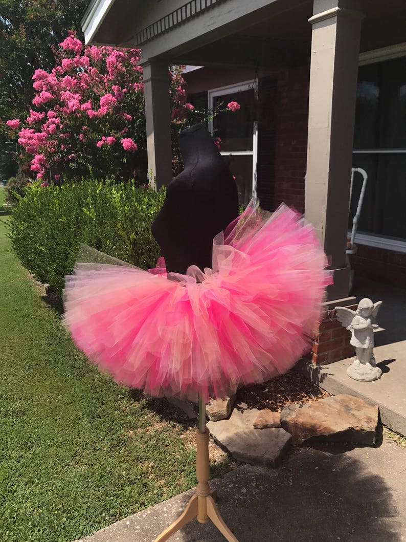 Pink, peach and fuchsia Tutu, Adult cake smash tutus, Adult tutu, Multi pink adult tutu, Adult tutus for waist up 35 up to 45 image 8