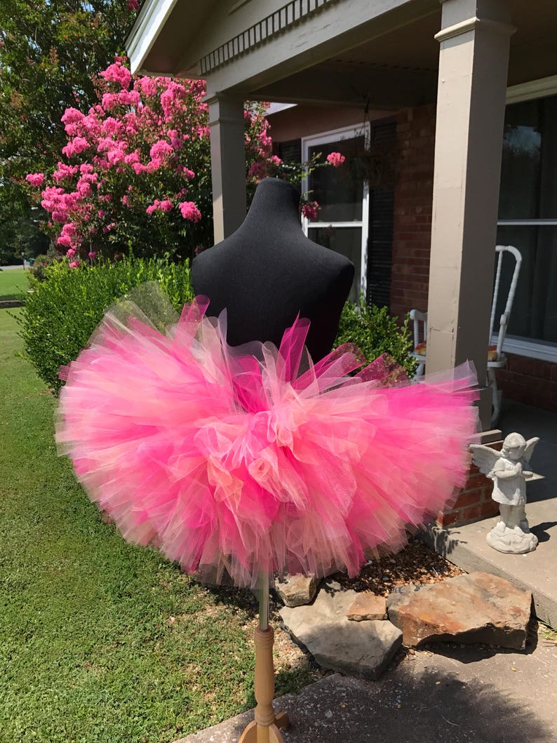 Pink, peach and fuchsia Tutu, Adult cake smash tutus, Adult tutu, Multi pink adult tutu, Adult tutus for waist up 35 up to 45 image 6