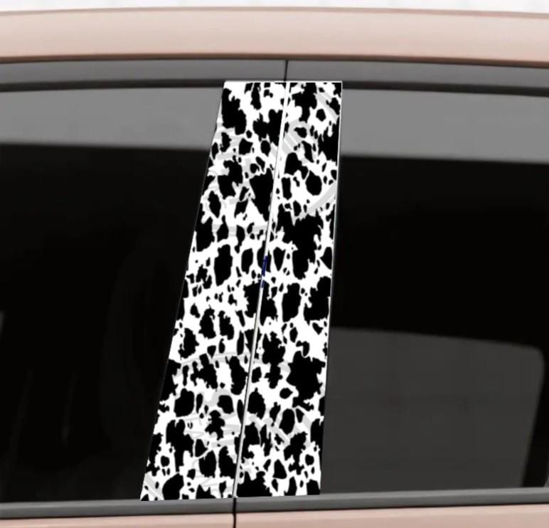 2-Pack Black US Flag B-Pillar Car Decals – Waterproof Self-Adhesive Center Column Stickers 20x11 Inch – Universal Fit