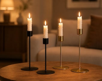 Castiçal de Metal | Suporte de Vela Moderno em Ferro | Decoração Elegante para Mesa de Jantar e Casa