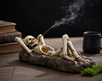 Hand-crafted Skeleton Incense Burner Incense Holder Decorative Ash