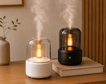 Dyfuzor olejków eterycznych – Lampa nawilżająca LED z aromaterapią, nowoczesny wystrój domu i prezent do sypialni