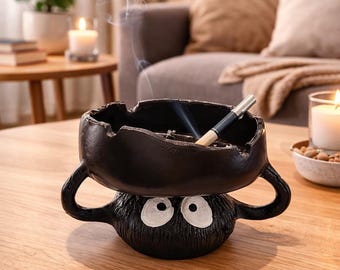 Cendrier Suie Sprite | Décoration anime Ghibli en résine | Bureau, accessoire de table basse