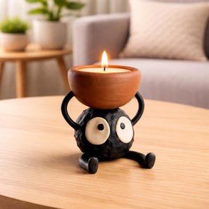 Soot Sprite Ljusstake – Studio Ghibli Susuwatari Anime Dekor