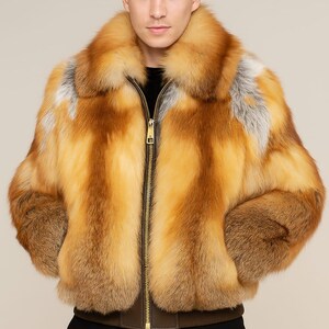 Veste En Fourrure De Renard Roux Véritable - Vintage, Taille M, Bon état
