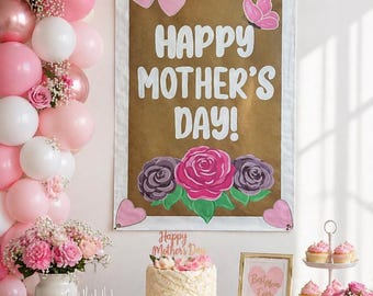 Hand-Painted Mother’s Day Banner Customizable gift