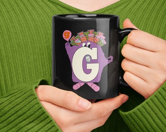 The Letter People Mr. G Black Coffee Mug, Teacher Gift