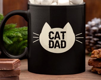 Cat Dad Mug Cat Daddy Best Cat Dad Ever Cat Themed Spirit Companion  Gifts 11oz Black Mug