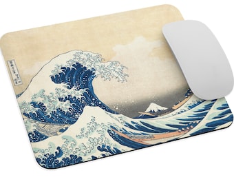 Japanese Pop Art Japanese Waves The Great Wave off Kanagawa by Hokusai Vintage Tokyo Japan Mouse pad