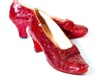 Ruby Slippers The Wizard of Oz Photograph Red Film Icon Dorothy Prop Vintage Shoe Photo Art