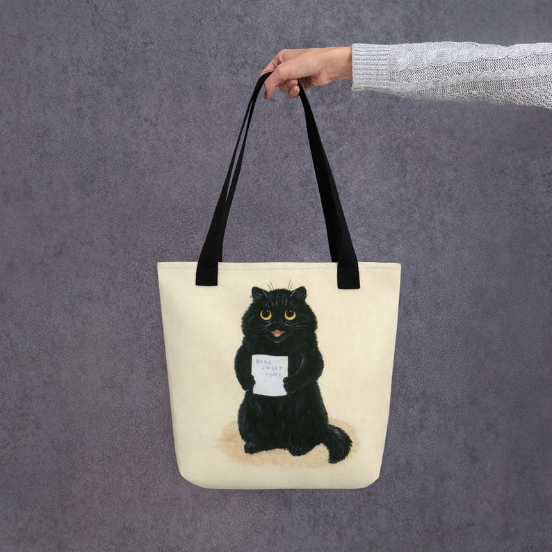 Louis Wain Cat Theme Gift cats Meow Black Cat Magic Home Sweet Home Tote bag image 10