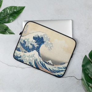 Japanese Woodblock Print Hokusai Print Japanese Waves The Great Wave Hokusai Laptop Sleeve Case
