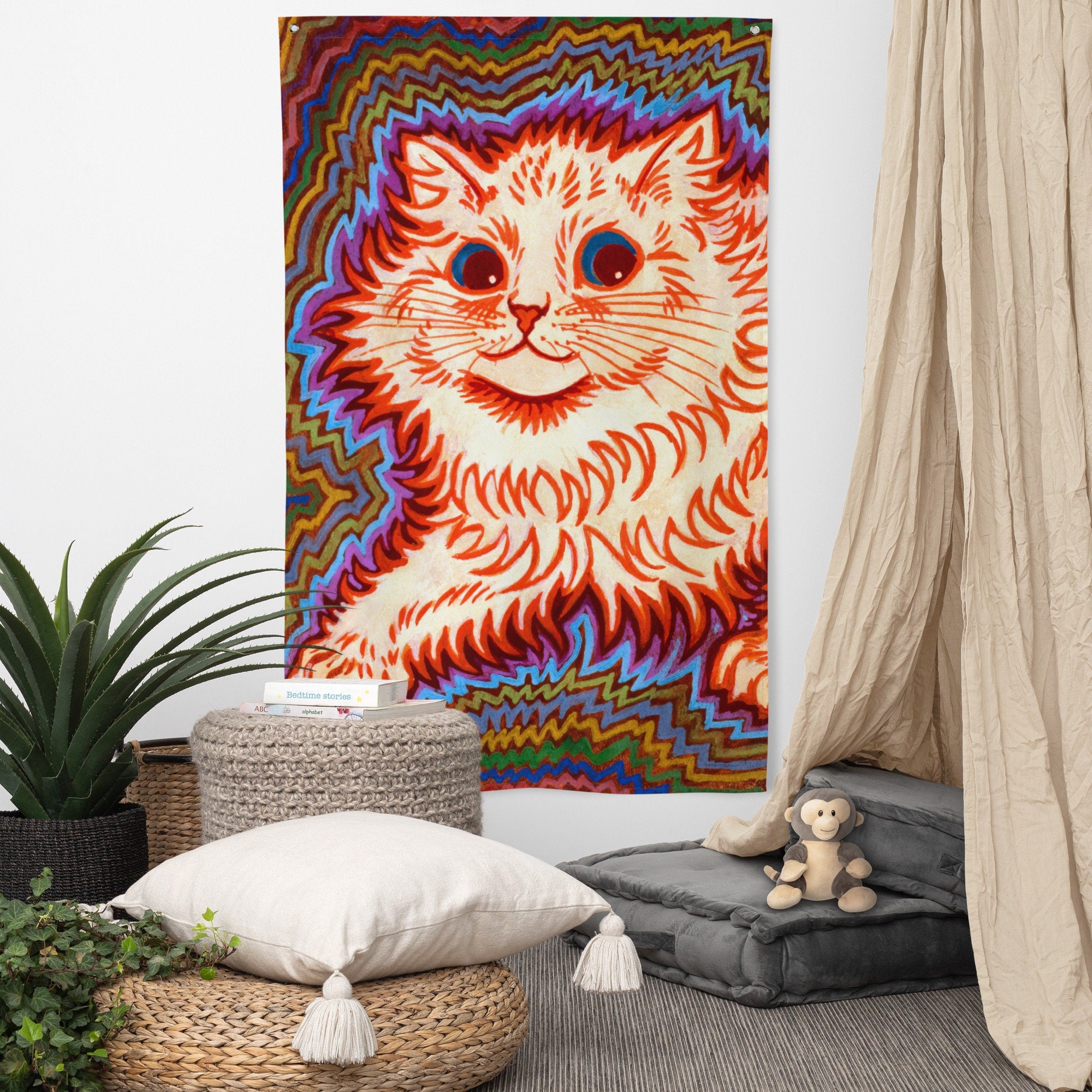 Louis Wain Art Print - Flower Cat – Cheshire & Wain