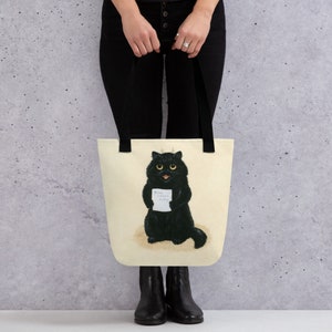 Louis Wain Black Cat Home Sweet Home Tote bag