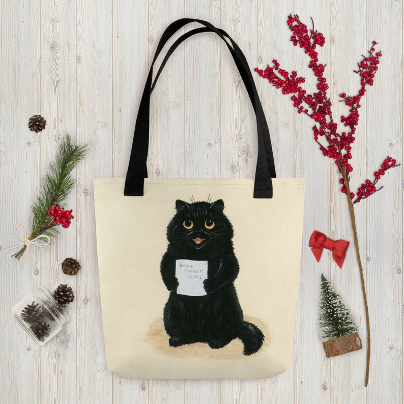 Louis Wain Cat Theme Gift cats Meow Black Cat Magic Home Sweet Home Tote bag image 4