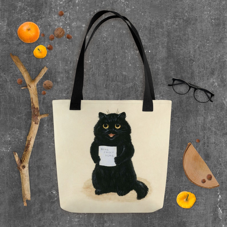 Louis Wain Cat Theme Gift cats Meow Black Cat Magic Home Sweet Home Tote bag image 9