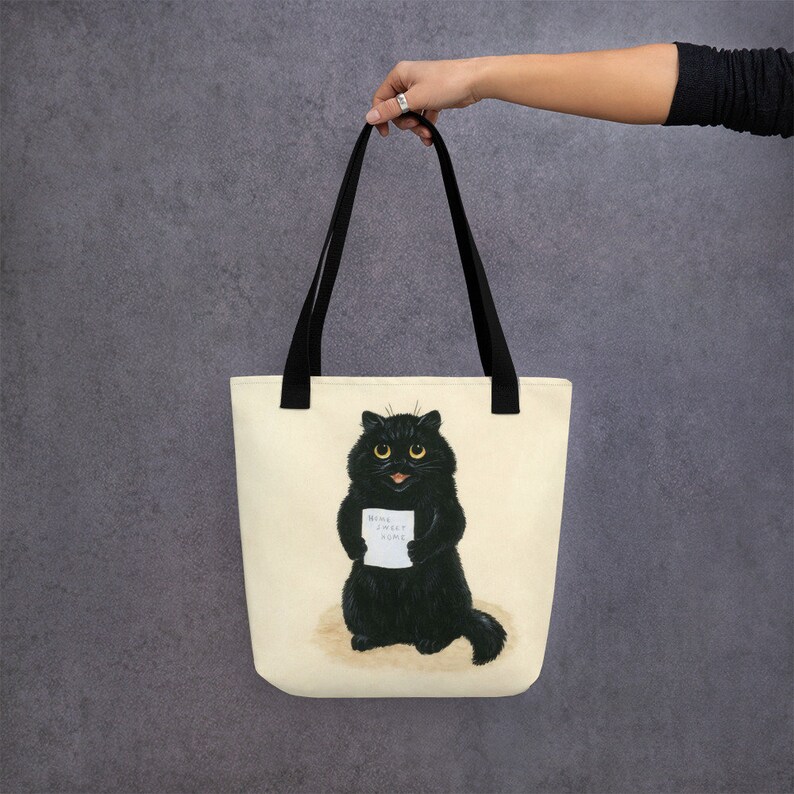 Louis Wain Cat Theme Gift cats Meow Black Cat Magic Home Sweet Home Tote bag image 3