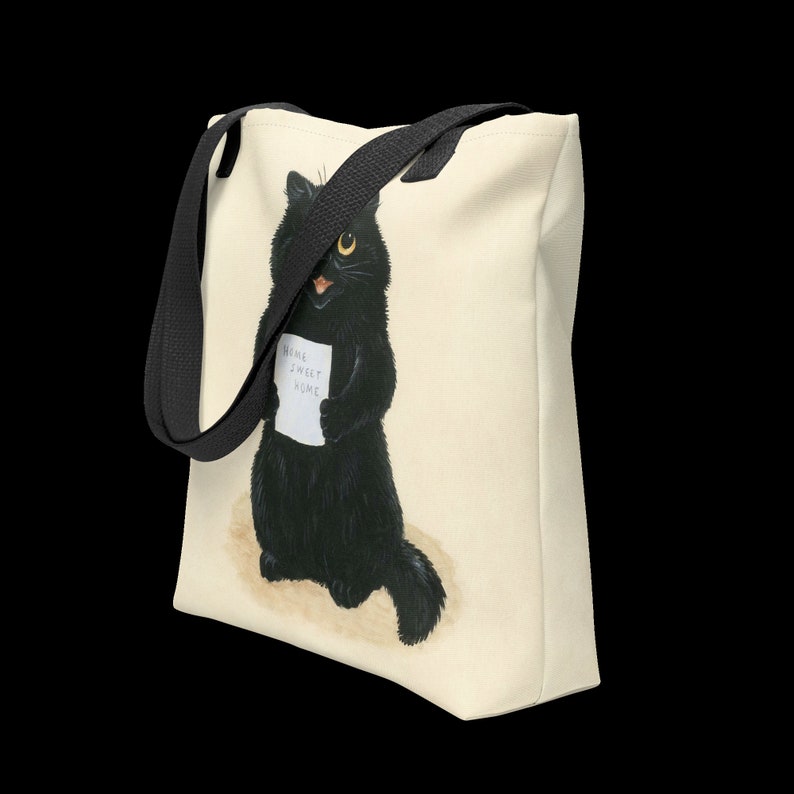 Louis Wain Cat Theme Gift cats Meow Black Cat Magic Home Sweet Home Tote bag image 5