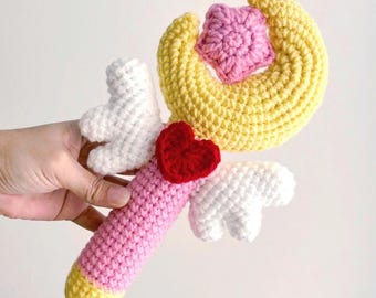 Crochet Sailor Moon inspired magic Wand. Anime gifts