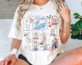 Retro Coquette Bow Disney Cruise Shirt, Mickey and Friends Cruise Tee, Disney Cruise Trip Shirt, Disney Summer Shirt, Disney Vacation Shirt