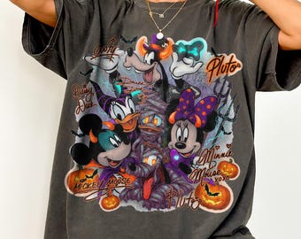 Retro Disney Mickey & Friends Signature Halloween Tee, Walt Disney World Not So Scary Party Shirt, Magic Kingdom Family Trip Shirt 2026