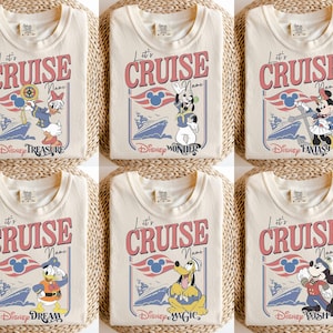 Camisetas personalizadas de Disney Cruise Line 2026, camiseta Let's Cruise Disney Wish Dream Magic Wonder Fantasy, camiseta de viaje familiar en crucero de Mickey y sus amigos