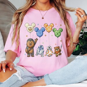 Retro Star Wars Character Shirt, Star Wars Disney Balloon Tee, Star Wars Shirt, Magic Kingdom Tee, Baby Yoda, Star Wars Disneyland Shirt bild 5