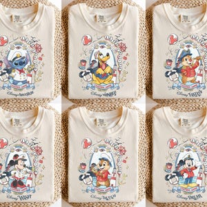 Camiseta retro de Disney Cruise 2026, personalizada "Let's Cruise Mickey & Friends Family Cruise Trip", Disney Wish, Wonder Fantasy, camiseta de Disney Cruise