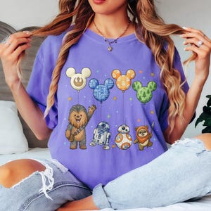 Retro Star Wars Character Shirt, Star Wars Disney Balloon Tee, Star Wars Shirt, Magic Kingdom Tee, Baby Yoda, Star Wars Disneyland Shirt bild 8