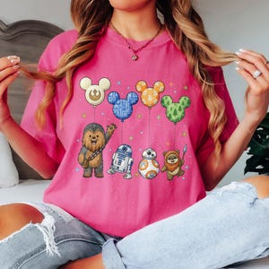 Retro Star Wars Character Shirt, Star Wars Disney Balloon Tee, Star Wars Shirt, Magic Kingdom Tee, Baby Yoda, Star Wars Disneyland Shirt bild 6