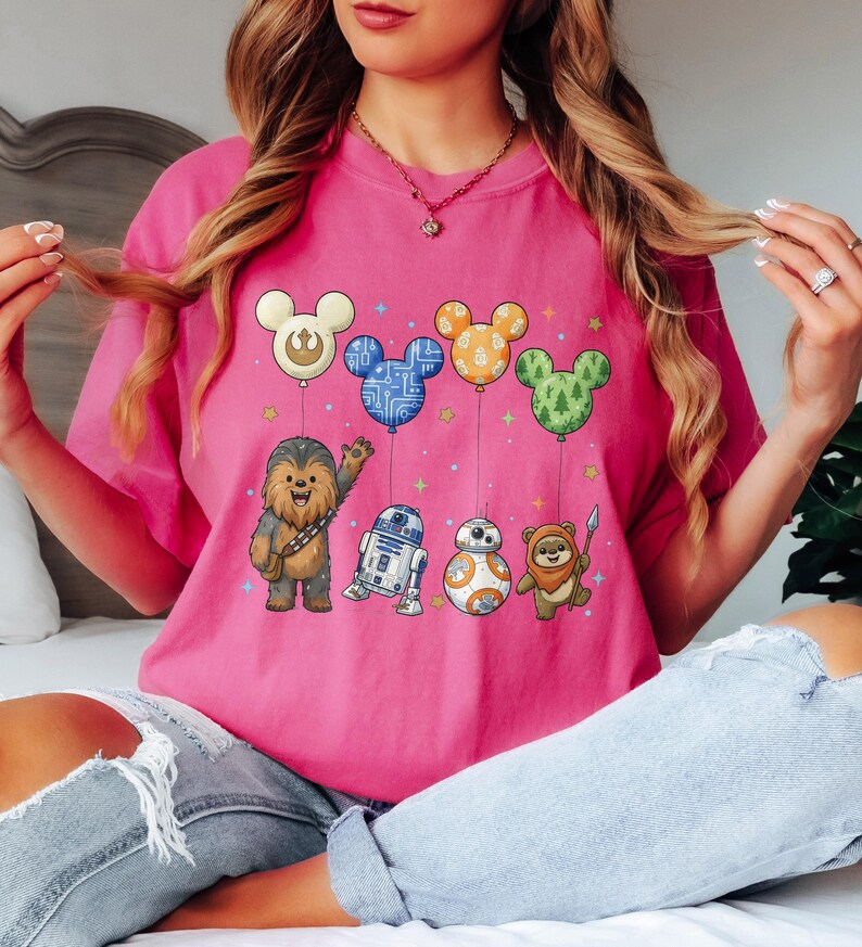 Retro Star Wars Character Shirt, Star Wars Disney Balloon Tee, Star Wars Shirt, Magic Kingdom Tee, Baby Yoda, Star Wars Disneyland Shirt bild 6