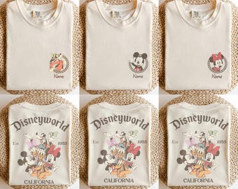 Custom Disneyworld Mickey And Friends Shirt, Custom Name Disney Family 2026 Shirts, Retro Disneyworld Trip Tee, Disney Family Vacation Shirt