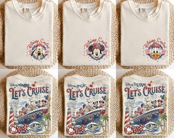 Custom Disney Cruise 2026 Shirts, Disney Cruise Squad Shirt, Mickey and Friends Cruise Tee, Let's Cruise Trip Shirt, Disney Day At Sea Shirt